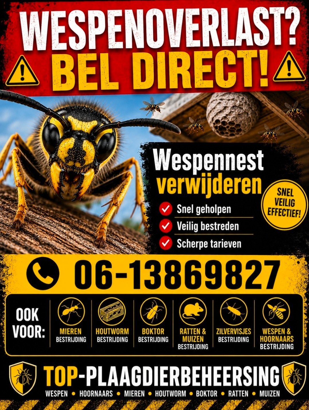 Wespenoverlast, Ophalen