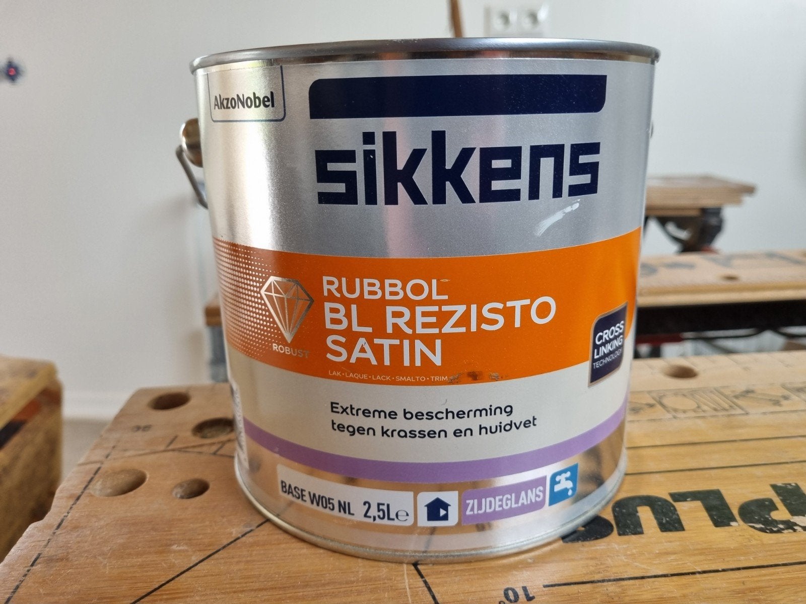 Sikkens Rubbol BL Rezisto Satin - RAL 9010 (2.5L), Wit, Nieuw, Ophalen of Verzenden, Lak