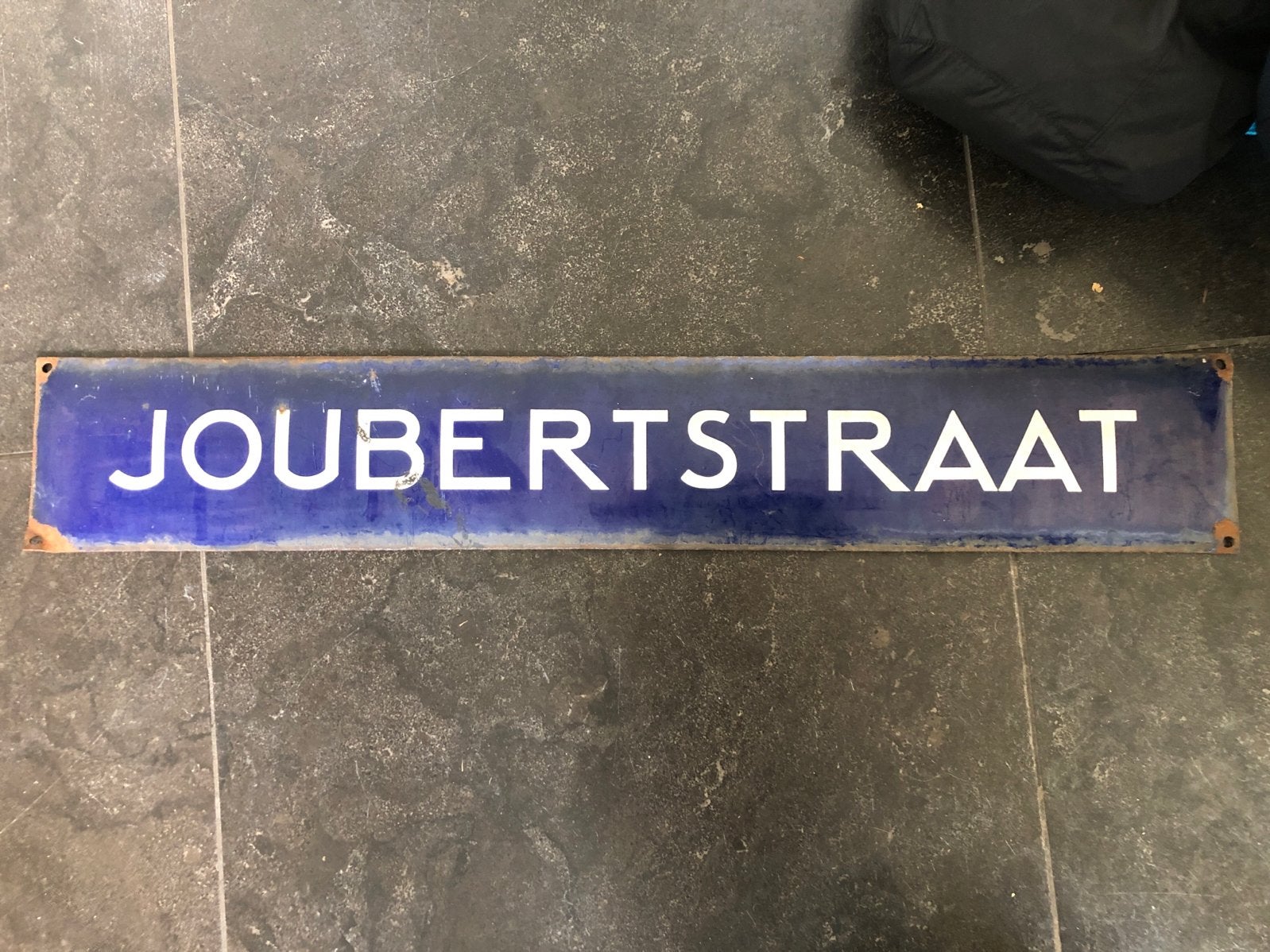 Vintage geëmailleerd straatnaambord 'JOUBERTSTRAAT', Ophalen of Verzenden