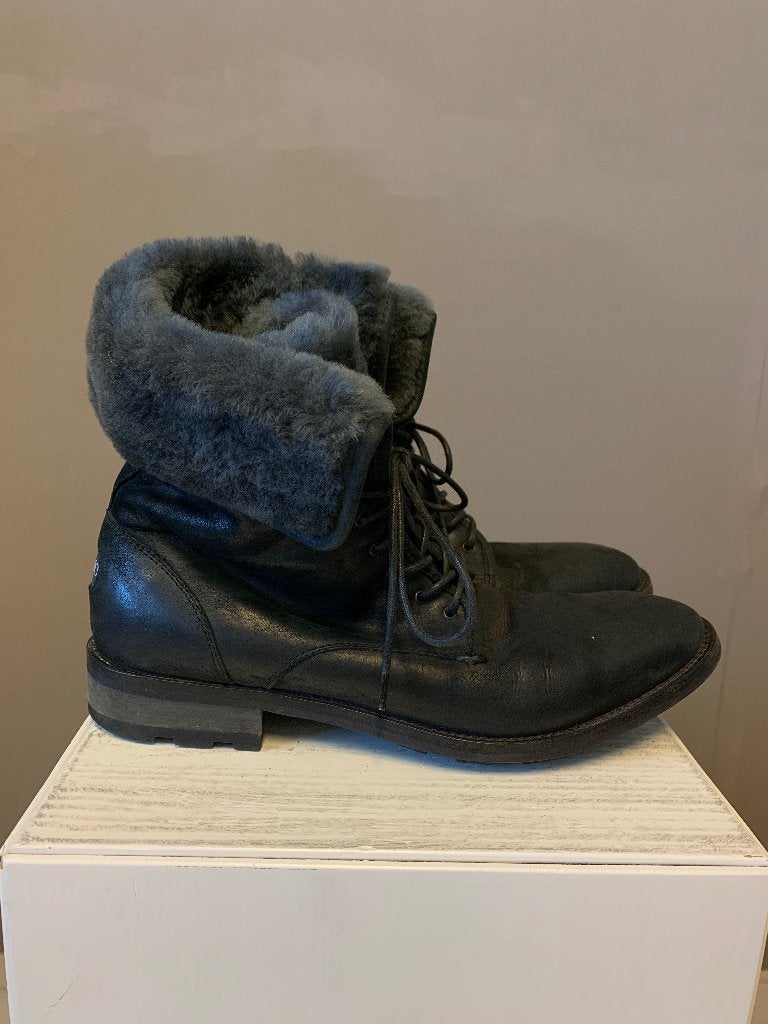 Giorgio zwarte gevoerde boots met stalen neuzen, maat 40, Zwart, Giorgio, Lage of Enkellaarzen, Ophalen of Verzenden