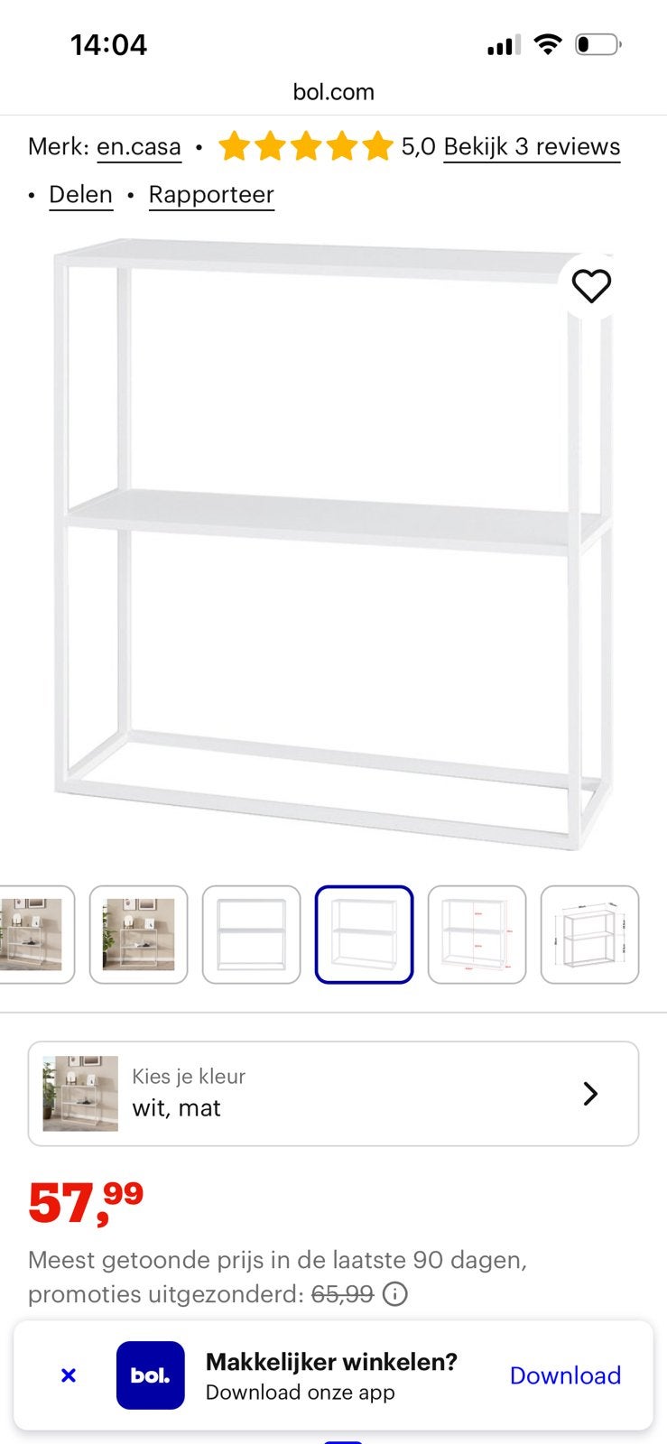 Sidetable wit, Huis en Inrichting, Ophalen, Zo goed als nieuw