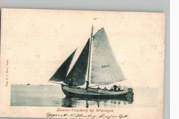 2 kaarten Zeewier-Visserij 1902 ZELDZAAM +knipsel  zie info, Verzenden, Voor 1920, Gelopen, Noord-Holland
