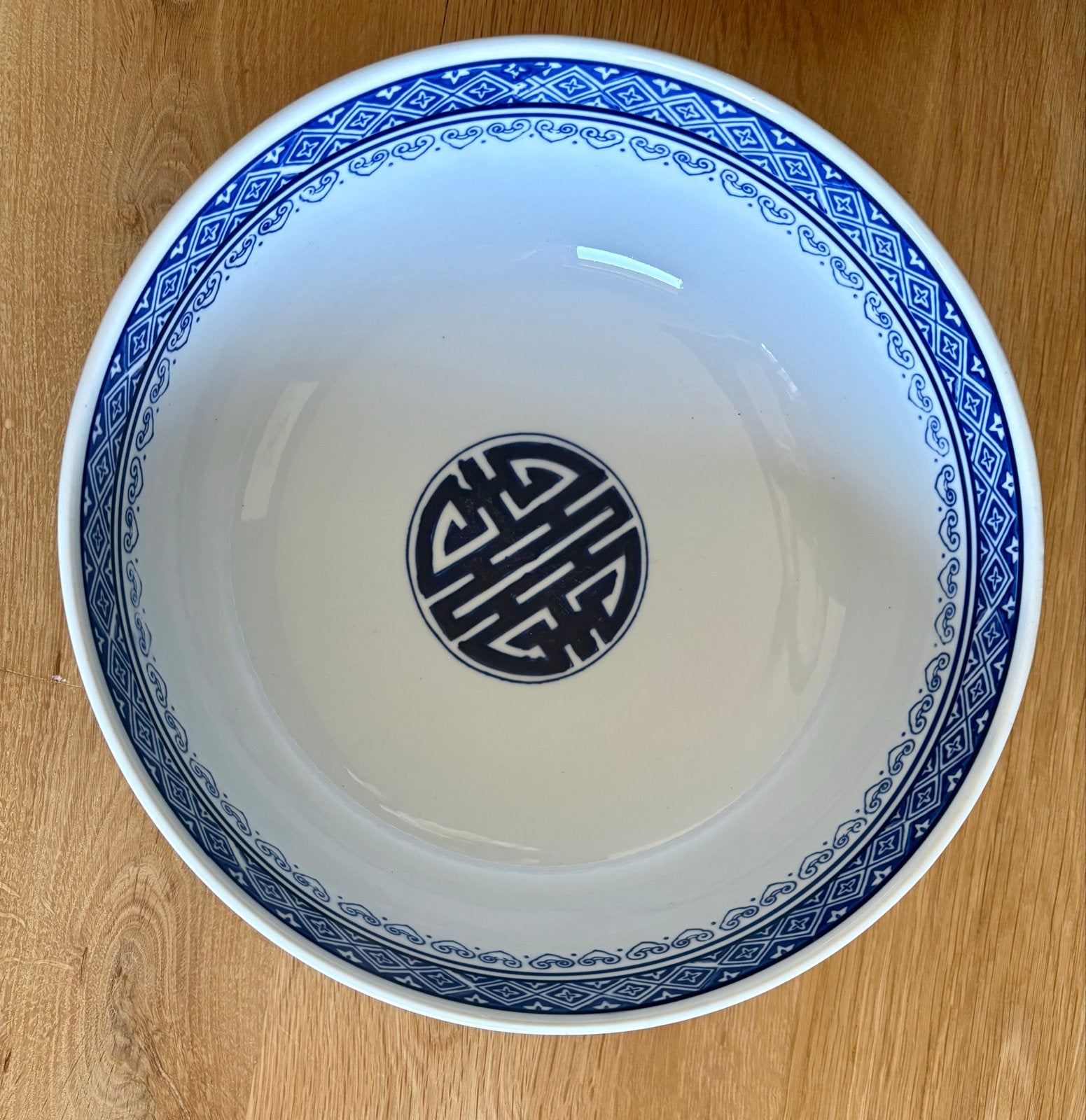Riverdale schaal blauw-wit met Oosters patroon, Ophalen, Porselein of Keramiek, Schaal, Rond