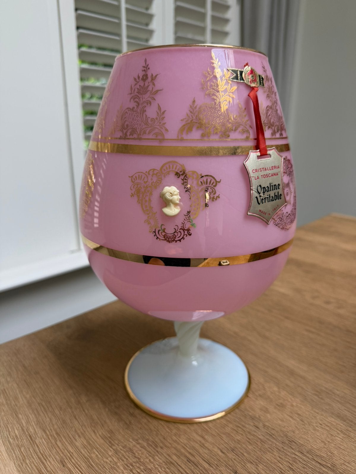 Prachtige opaline vaas met camee uit Frankrijk, Ophalen of Verzenden