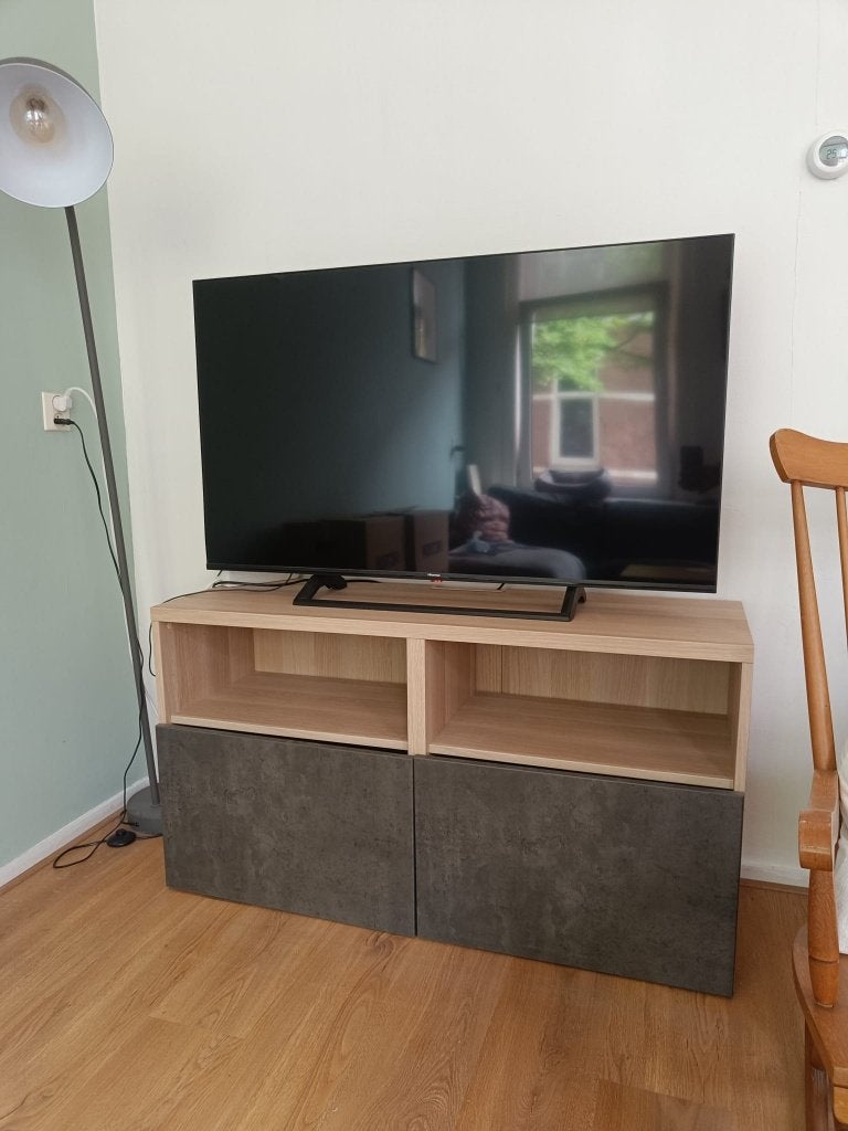 Tv-meubel (Ikea, zelf samengesteld), Huis en Inrichting, Ophalen, Gebruikt, 100 tot 150 cm, Minder dan 100 cm