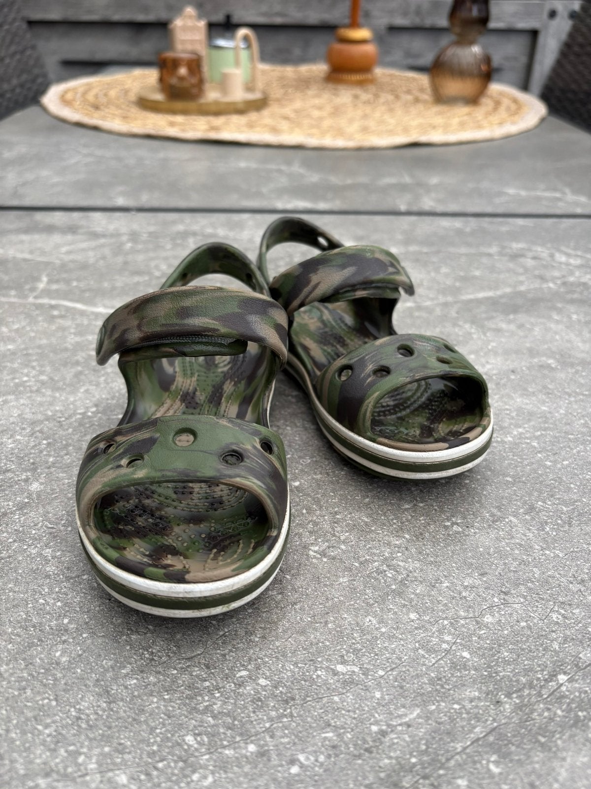 Groene Kinder Crocs Bayaband Sandalen maat 27/28, Jongen of Meisje, Overige typen, Ophalen of Verzenden, Zo goed als nieuw