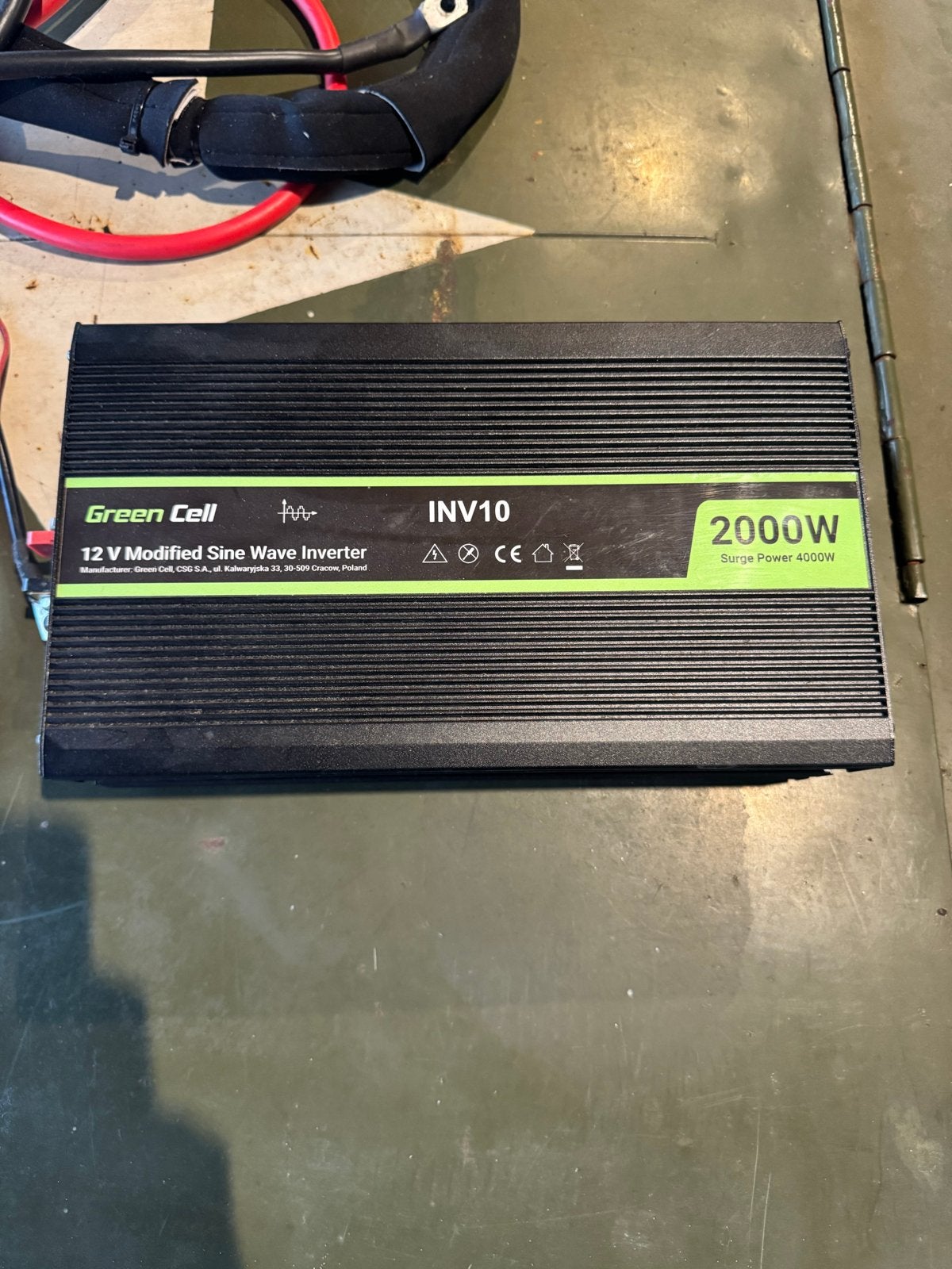 Green Cell Omvormer 12V-230V 2000W/4000W Piek, Ophalen of Verzenden, Zo goed als nieuw, Overige merken, Omvormer