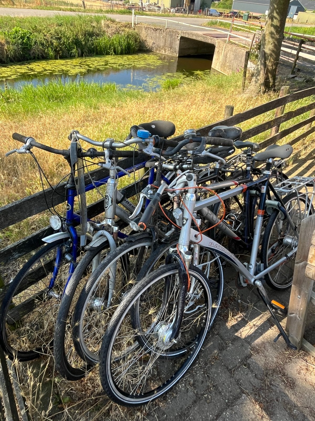 5 oude fietsen, Ophalen