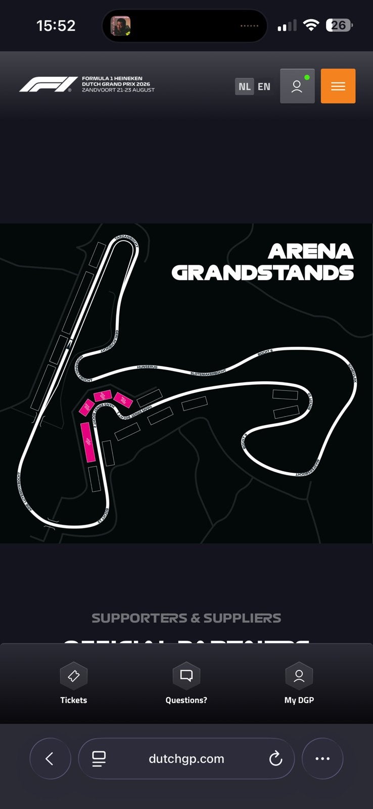 DUTCH GP - 2 tickets - zondag - Arena Grandstand 1!!!, Tickets en Kaartjes, Sport | Overige, Twee personen, Augustus