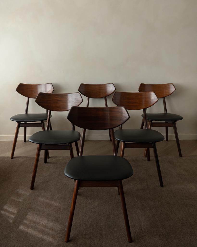Vintage eetkamerstoelen van Louis van Teeffelen voor AWA, Ophalen, Gebruikt, Mid century modern, Zwart