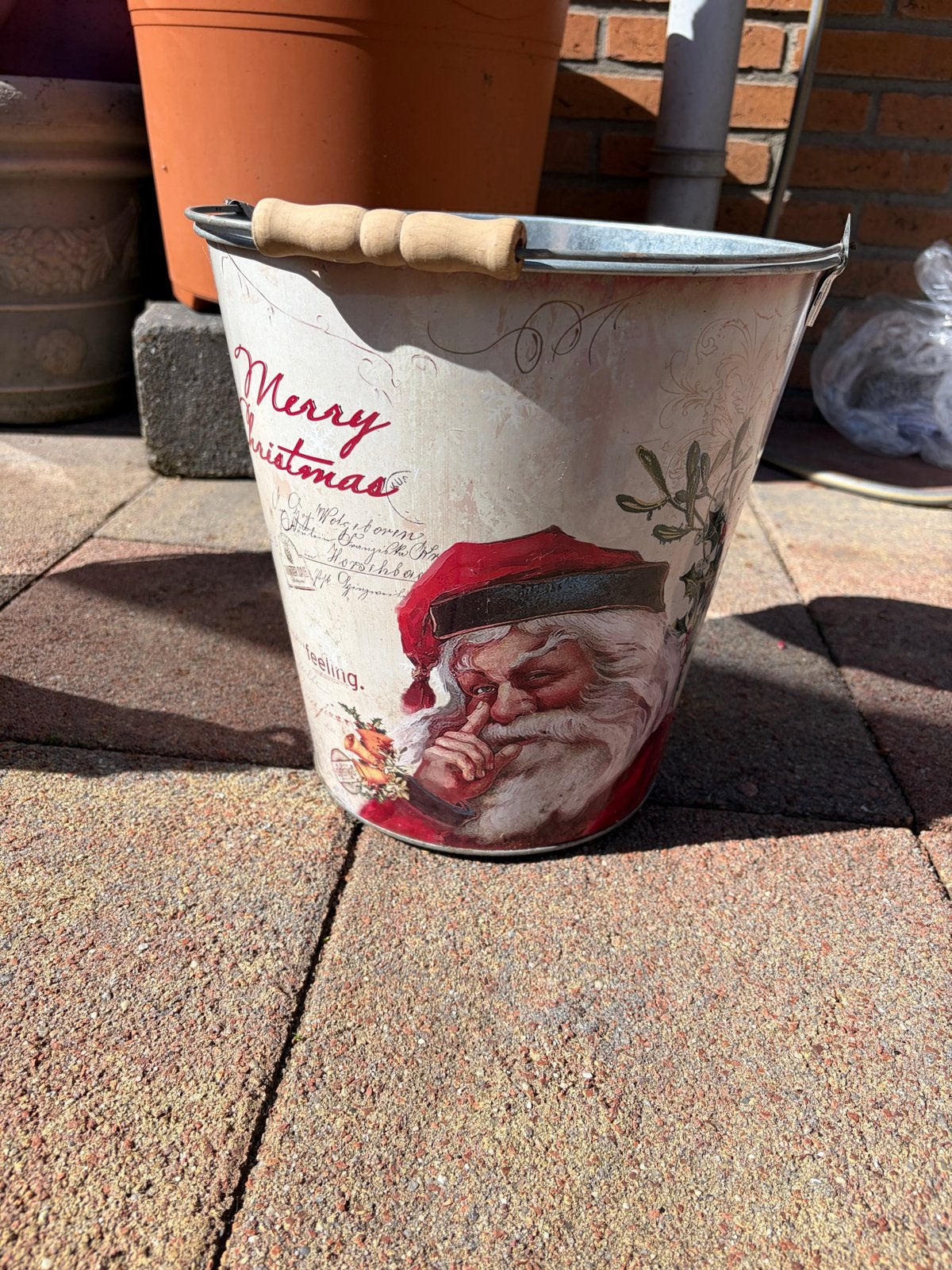 Emmer met kerstman erop, Diversen, Kerst, Ophalen of Verzenden