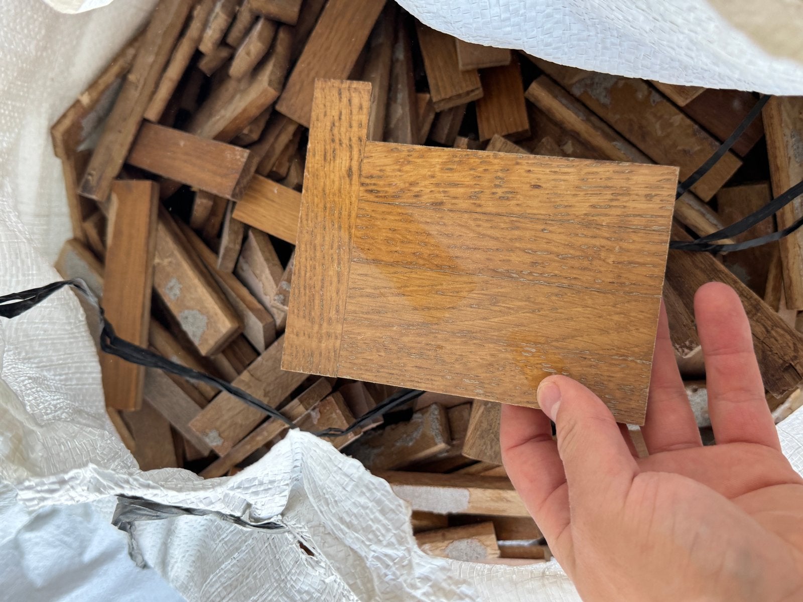 Mozaïek Parketvloer - Houten Vloerdelen, Gebruikt, 10 m² of meer, Hout, Ophalen
