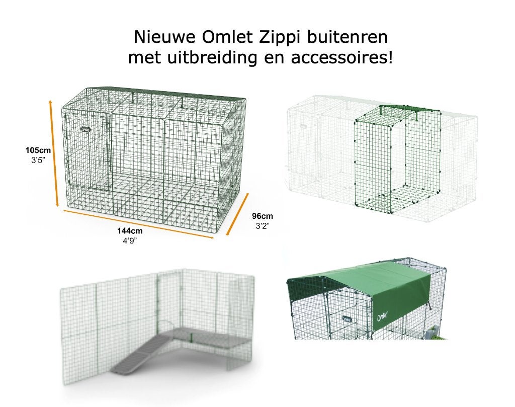 Nieuwe Omlet Zippi buitenren voor Cavia, Ophalen, 110 cm of meer, Nieuw, 90 cm of meer