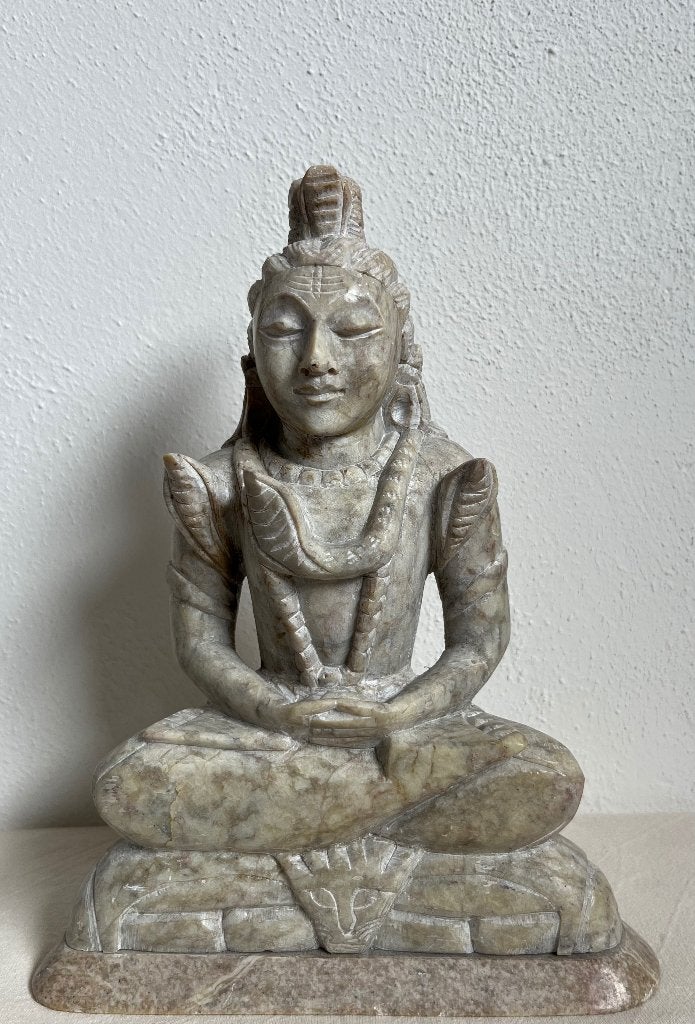 Beeld SHIVA met 3 slangen, Natuurlijk materiaal, Ophalen of Verzenden, Handgemaakt, 20 - 50 cm