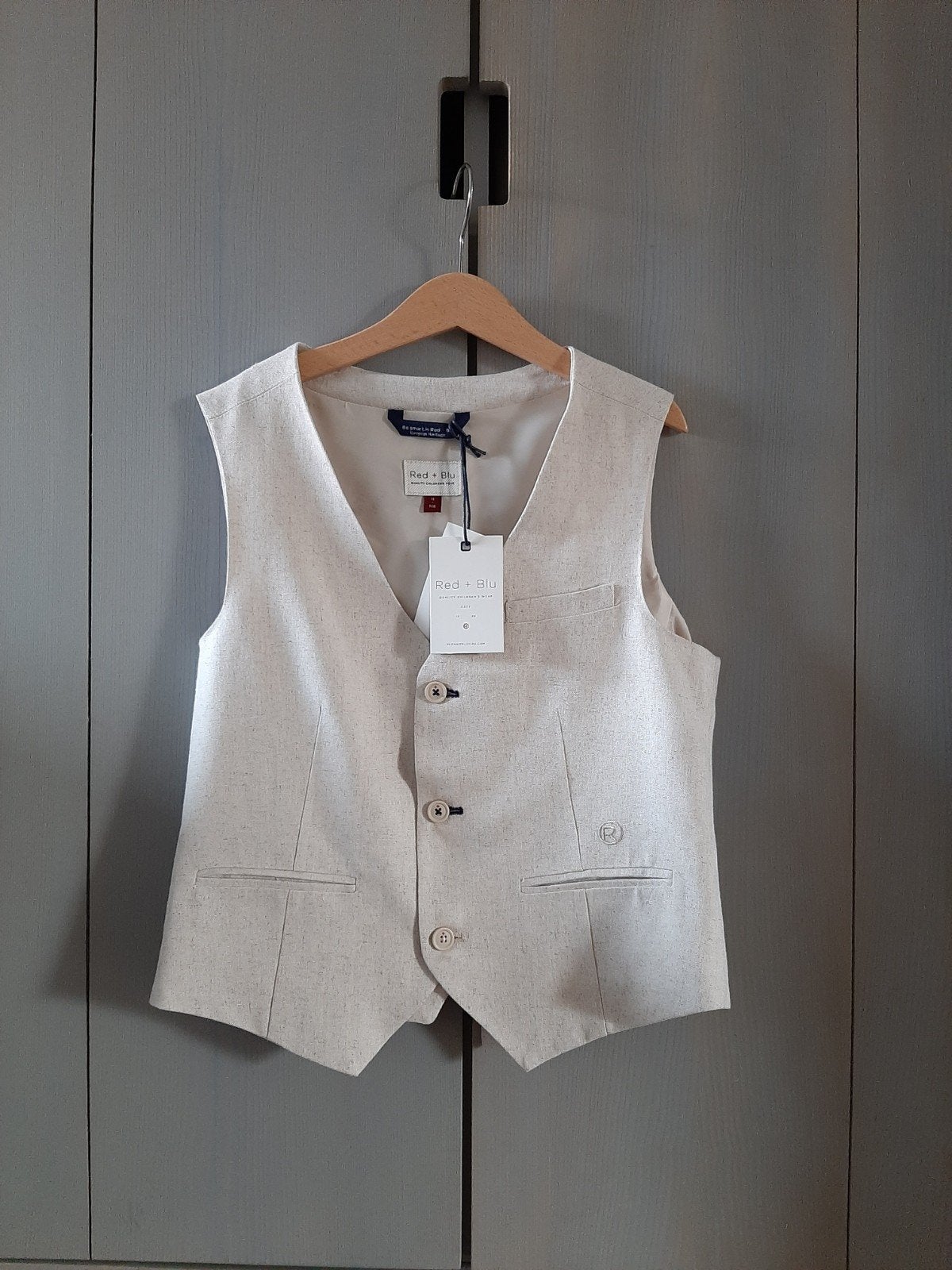 Red + Blu Gabe Gilet natural linnen maat 146 Nieuw!, Overige typen, Nieuw, Red+Blu, Ophalen of Verzenden