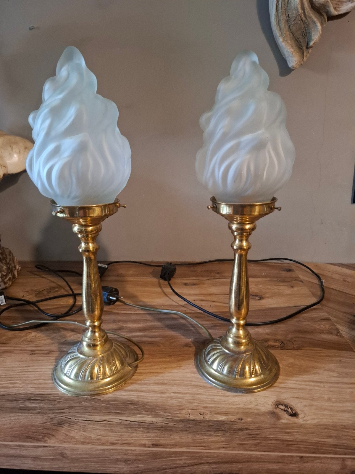 twee zare messing schemerlampen, Ophalen of Verzenden