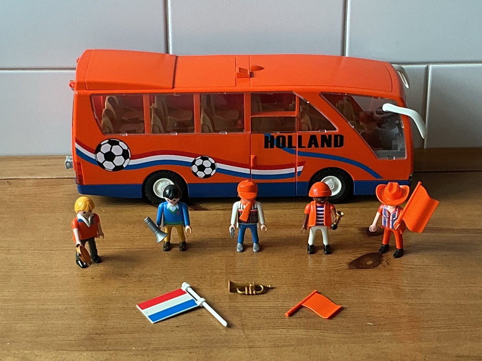 Playmobil Holland Bus 5025 Met Figuren  🏀 ⚽️  SUPER MOOI !!, Kinderen en Baby's, Ophalen of Verzenden, Gebruikt