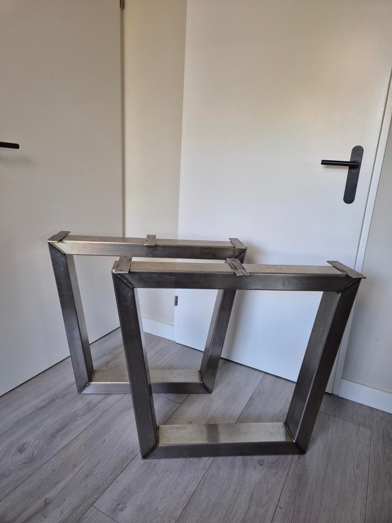 Rvs tafelpoten, Huis en Inrichting, Ophalen of Verzenden, Rechthoekig, 50 tot 100 cm, 50 tot 100 cm