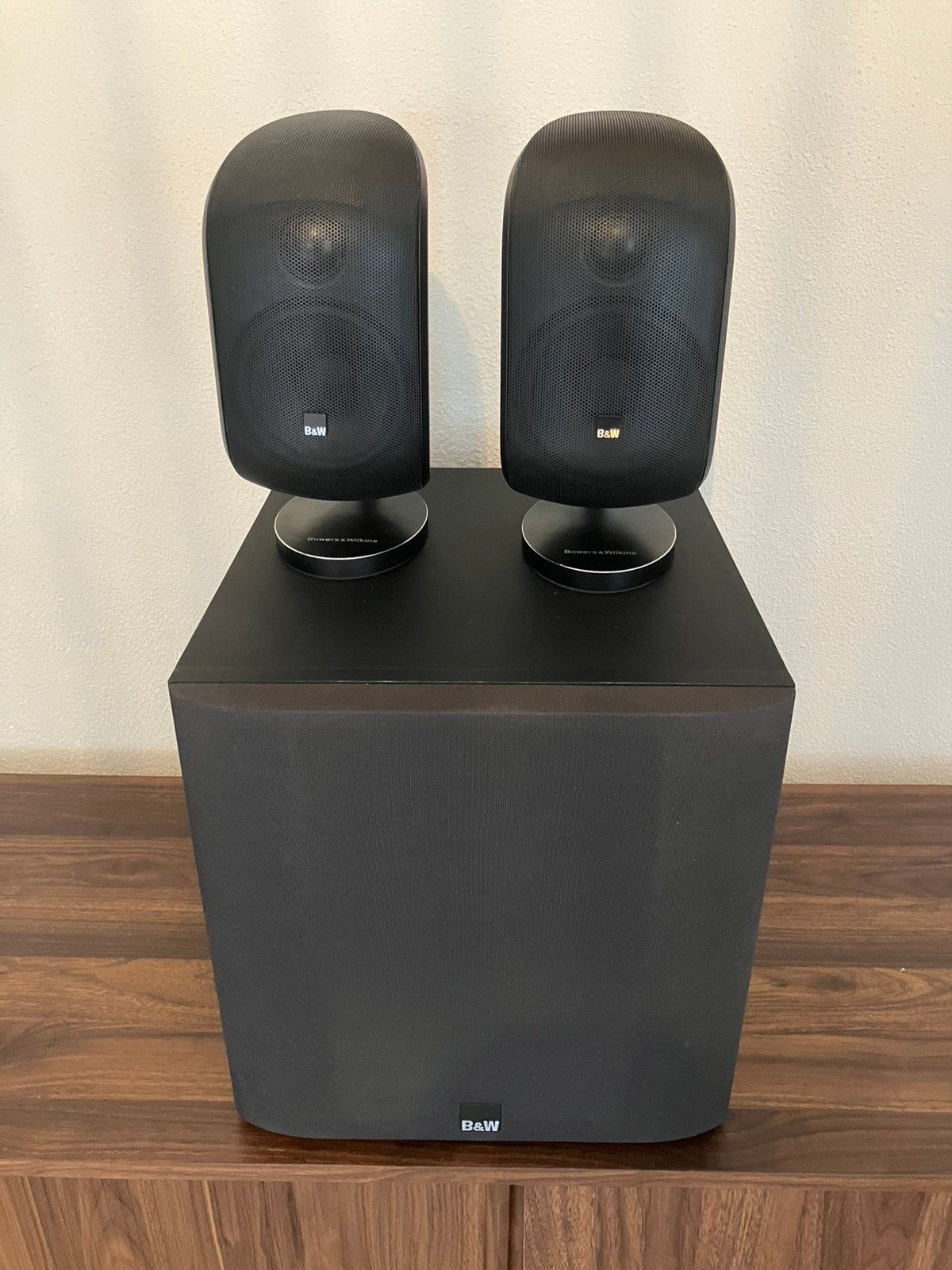 Bowers & Wilkens ASW610 + 2x M1 MK2 2.1 geluidssysteem, Ophalen of Verzenden, Zo goed als nieuw, Subwoofer, Bowers & Wilkins (B&W)