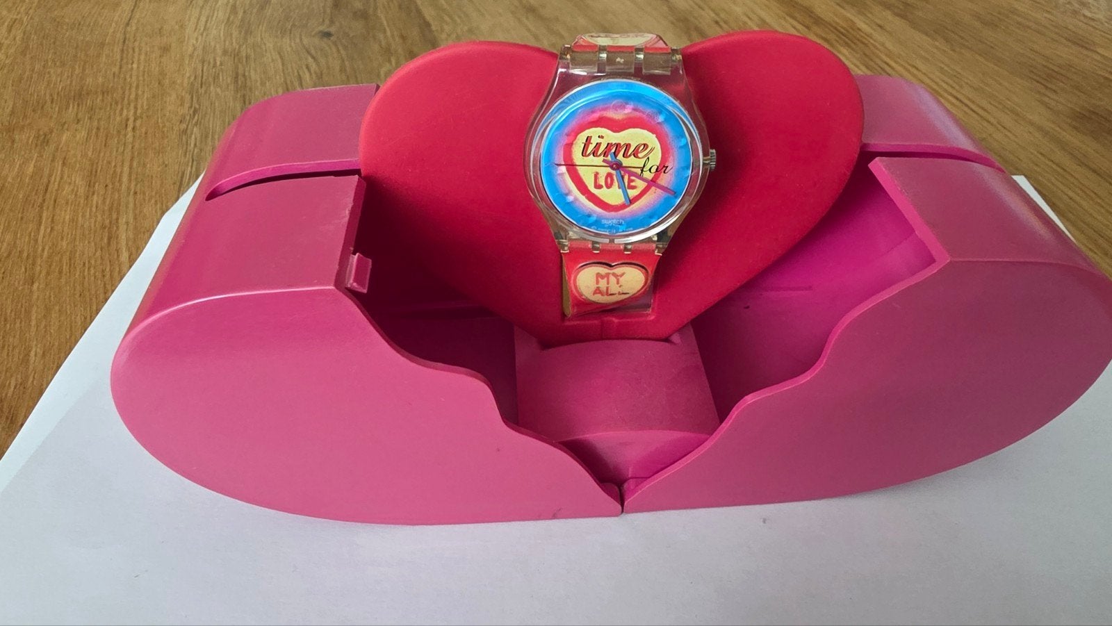 Vintage Swatch Time for Love 1999 GK293 incl. originele hart, Kunststof, Gebruikt, Polshorloge, Swatch