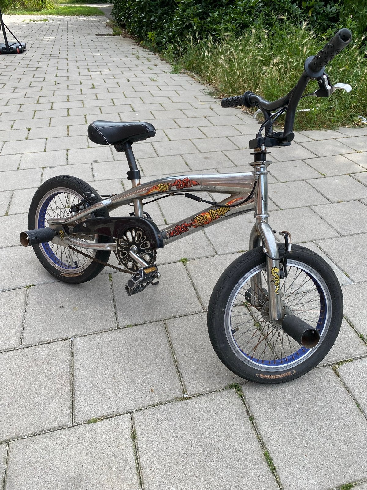 Troy Fire Dragon 16 inch kinder BMX - Gebruikt, Fietsen en Brommers, Fietsen | Crossfietsen en BMX, Staal, Velgrem, Ophalen of Verzenden