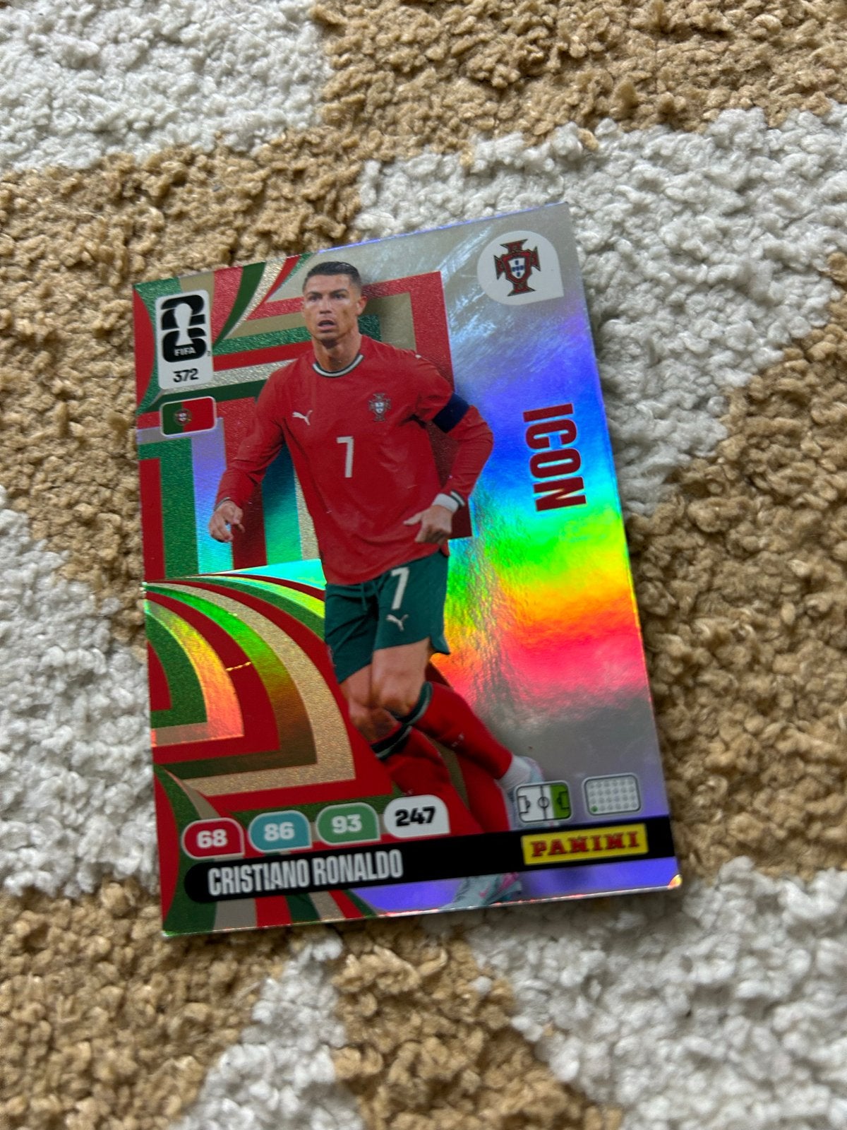 Cristiano Ronaldo Panini Adrenalyn XL Icon kaart, Ophalen of Verzenden, Zo goed als nieuw, Buitenlandse clubs, Spelerskaart