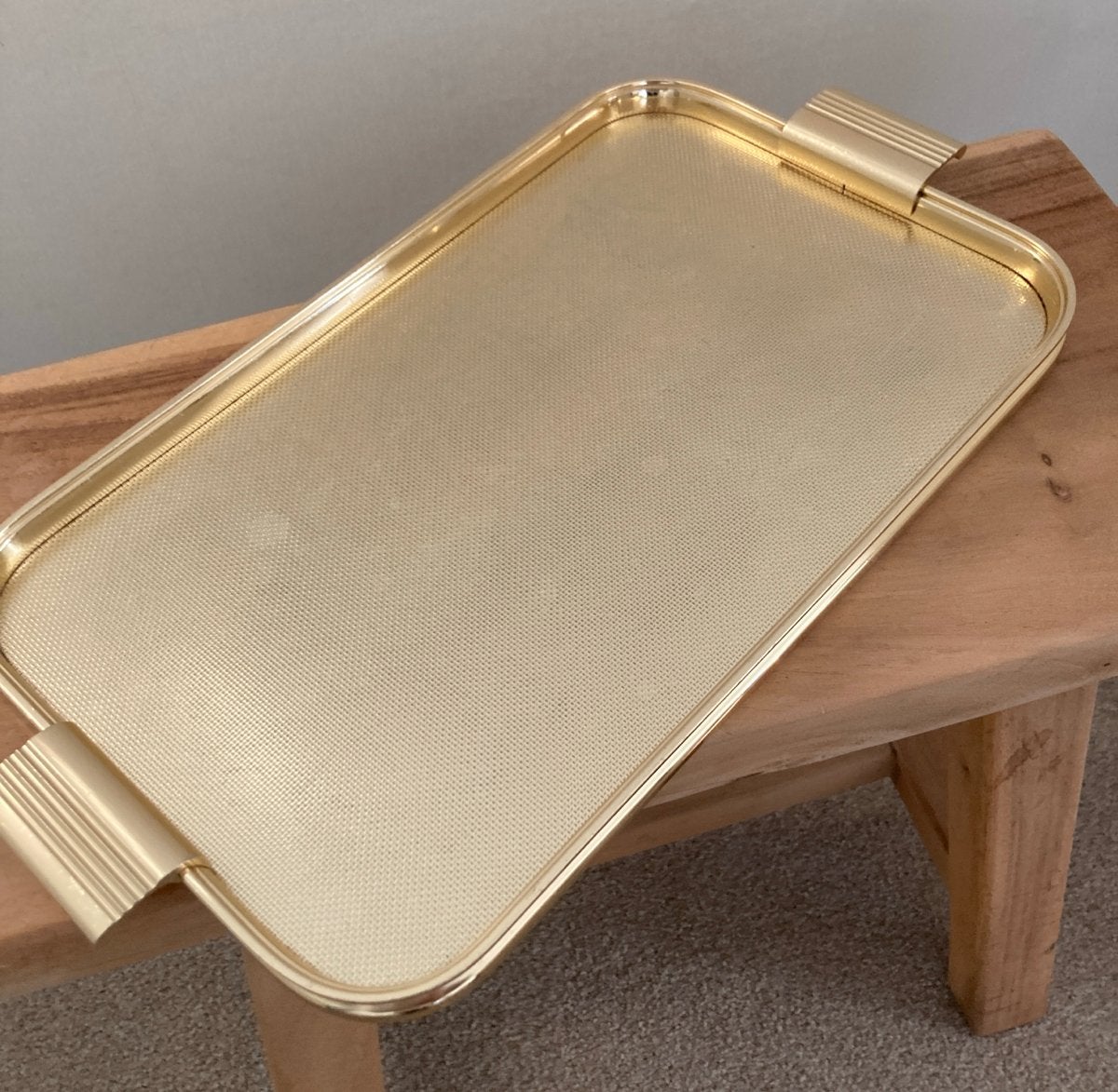 Vintage - Wodmet Engelse dienblad - Regency style, Met handvatten, Gebruikt, Verzenden, Metaal
