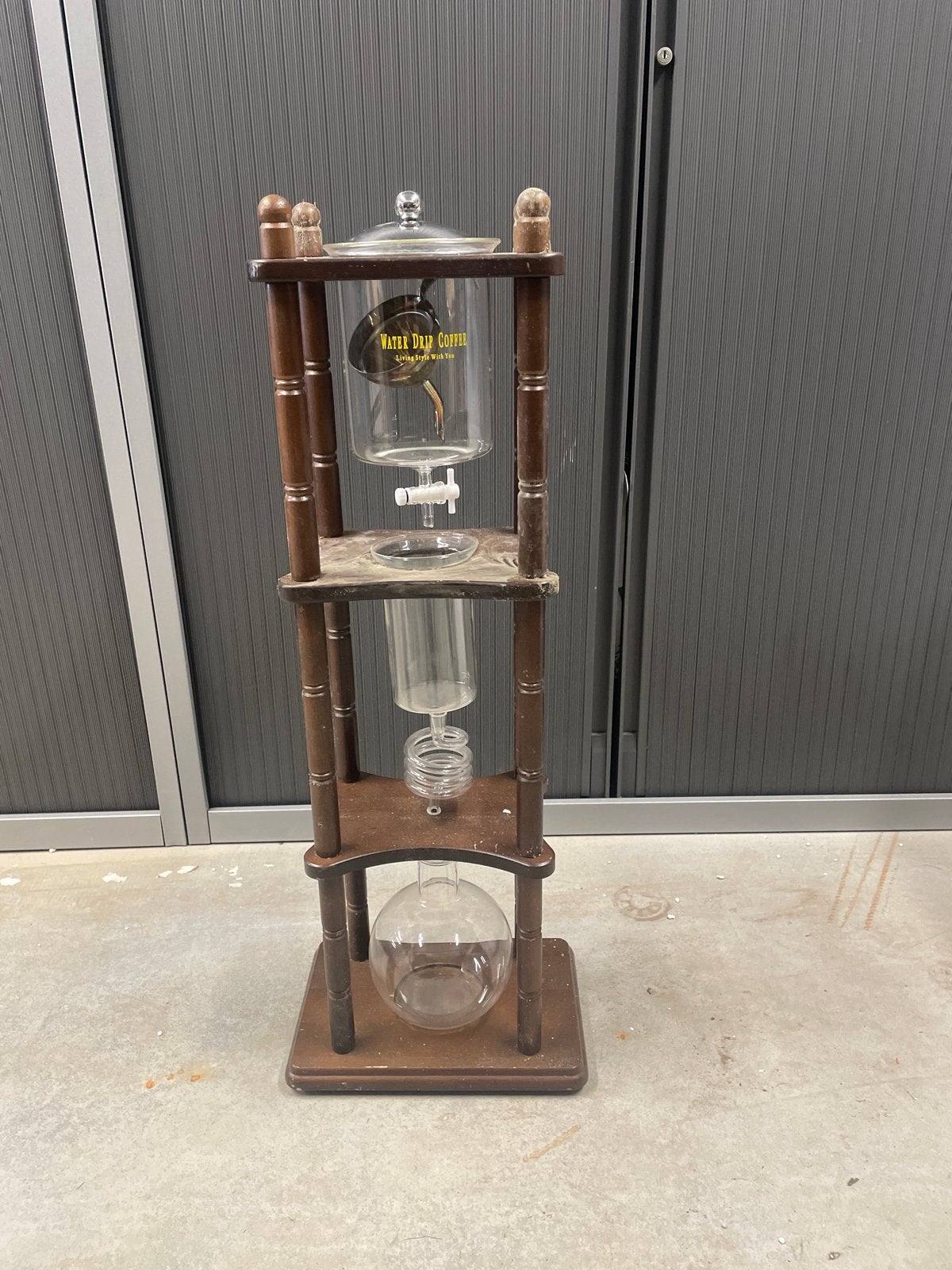Vintage Water Drip Koffiezetapparaat - Houten Frame, Ophalen, Gebruikt