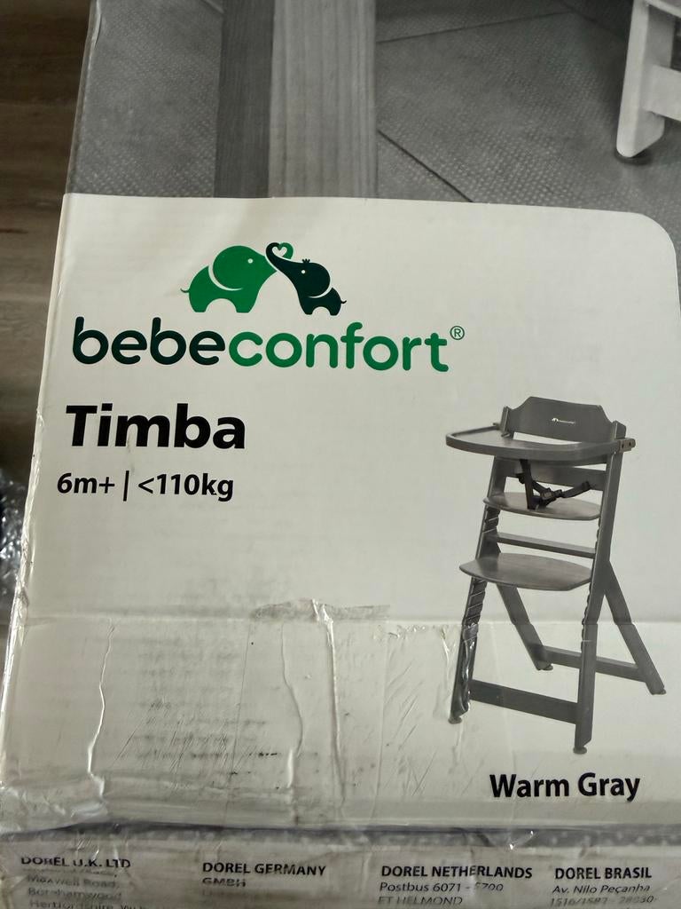 Bebeconfort Timba meegroeistoel - Warm Gray (beschadigd), Ophalen of Verzenden, Nieuw, Meegroeistoel, Afneembaar eetblad