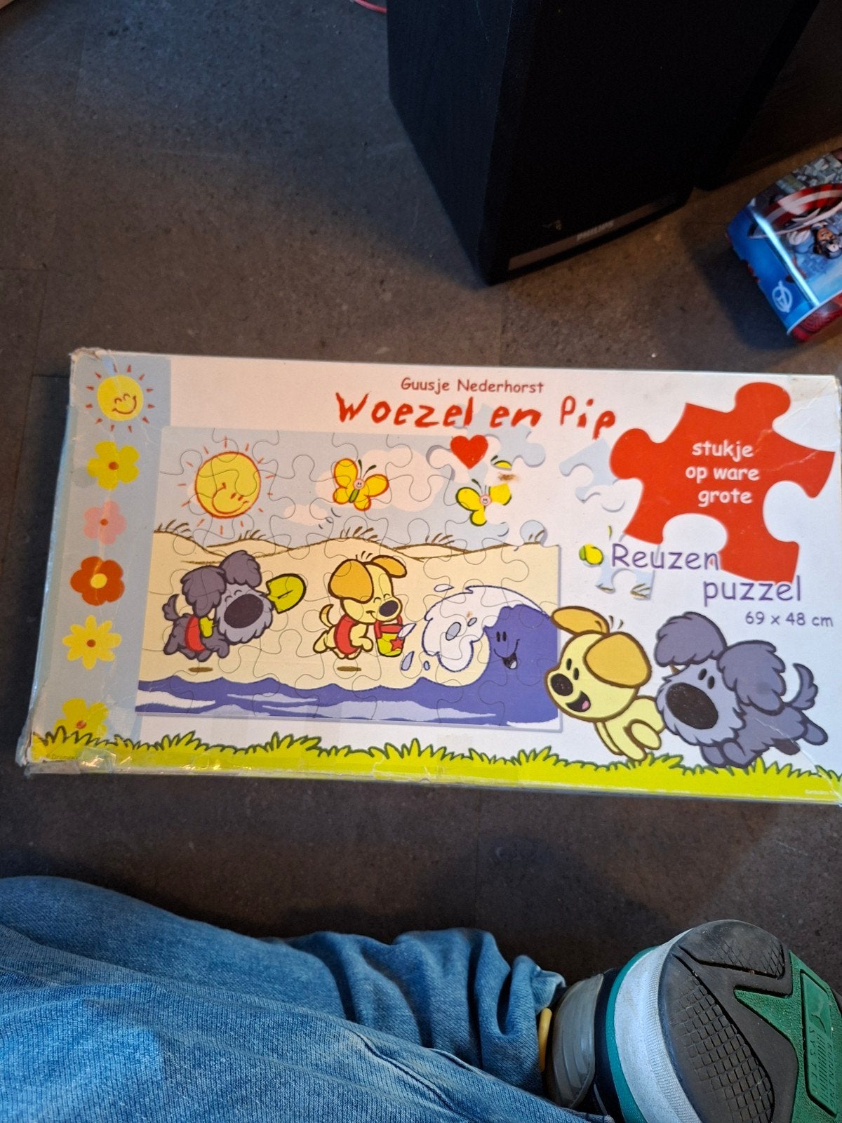 Woezel en Pip Reuzenpuzzel - Guusje Nederhorst, Ophalen, 10 tot 50 stukjes, Gebruikt, 2 tot 4 jaar