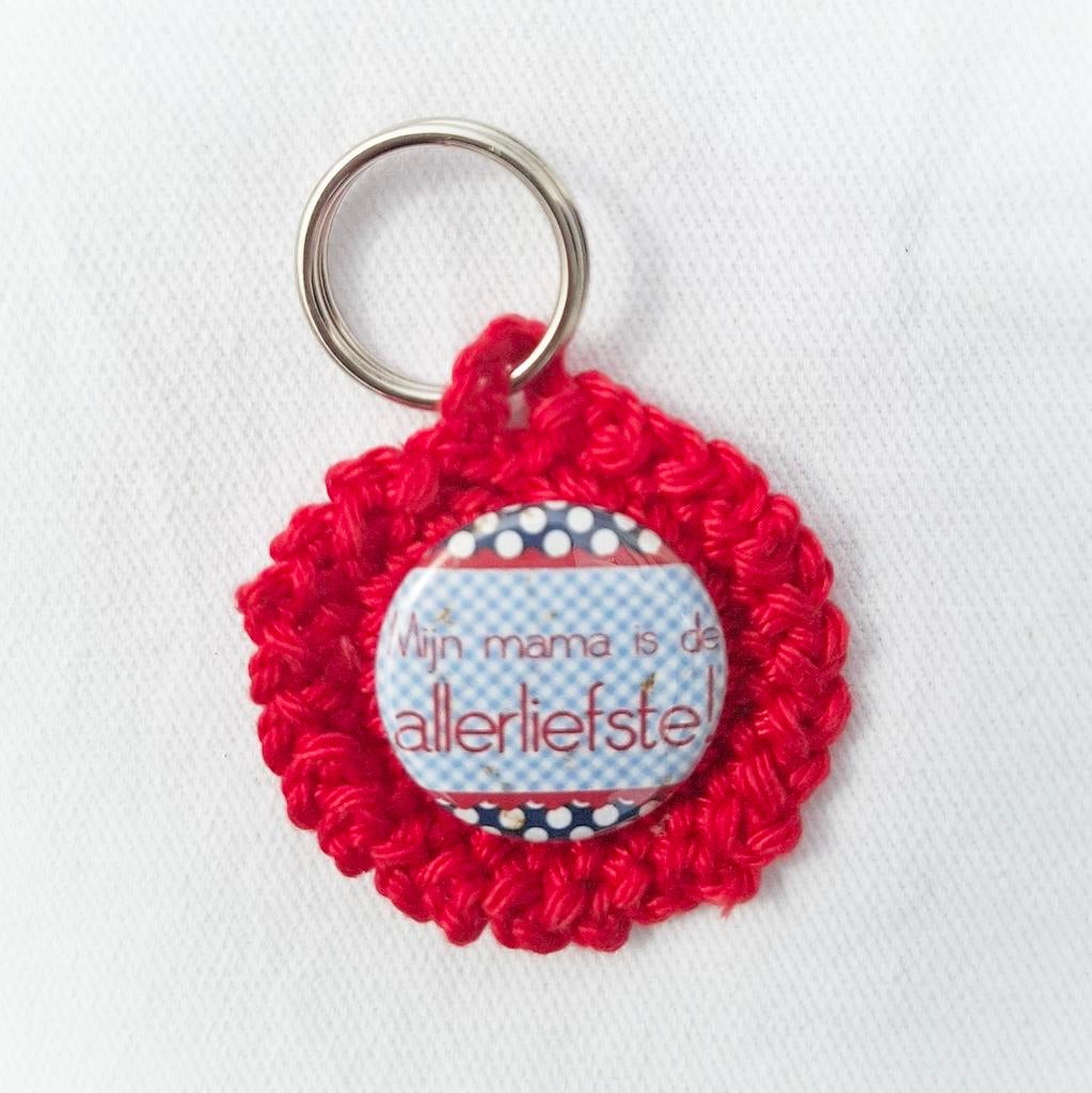 Gehaakte sleutelhanger "Mijn mama is de allerliefste!", Ophalen of Verzenden, Nieuw