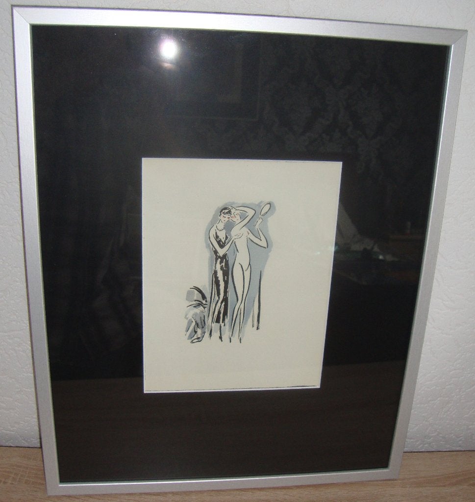 Kees van Dongen - elkaar opmaken /litho - nieuw ingelijst, Ingelijst, Ophalen of Verzenden, Portret en Figuren, Lithografie