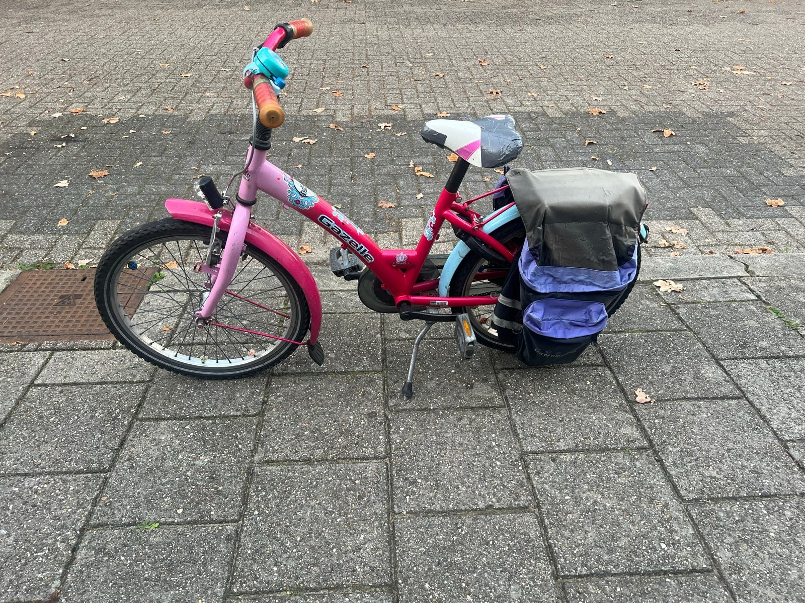 Gazelle kinderfiets roze met werkende verlichting en slot, Ophalen, Gebruikt, Velgrem, Handrem