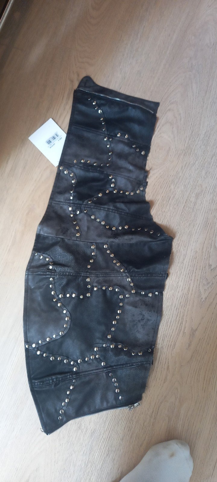 Jaded London Faux PU en Faux Suede Corset Top, Ophalen, Zwart, Nieuw, Zonder mouw