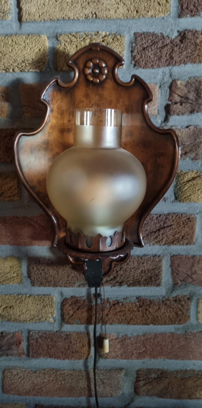 Prachtige vintage wandlamp, Ophalen of Verzenden, Gebruikt