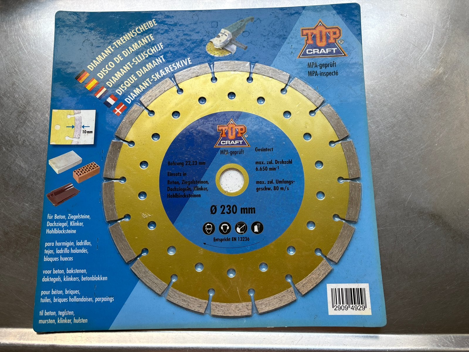 2 Diamant doorslijpschijven nieuw in verpakking 230 mm, Ophalen of Verzenden, Nieuw, Minder dan 700 watt, Haakse handslijpmachine