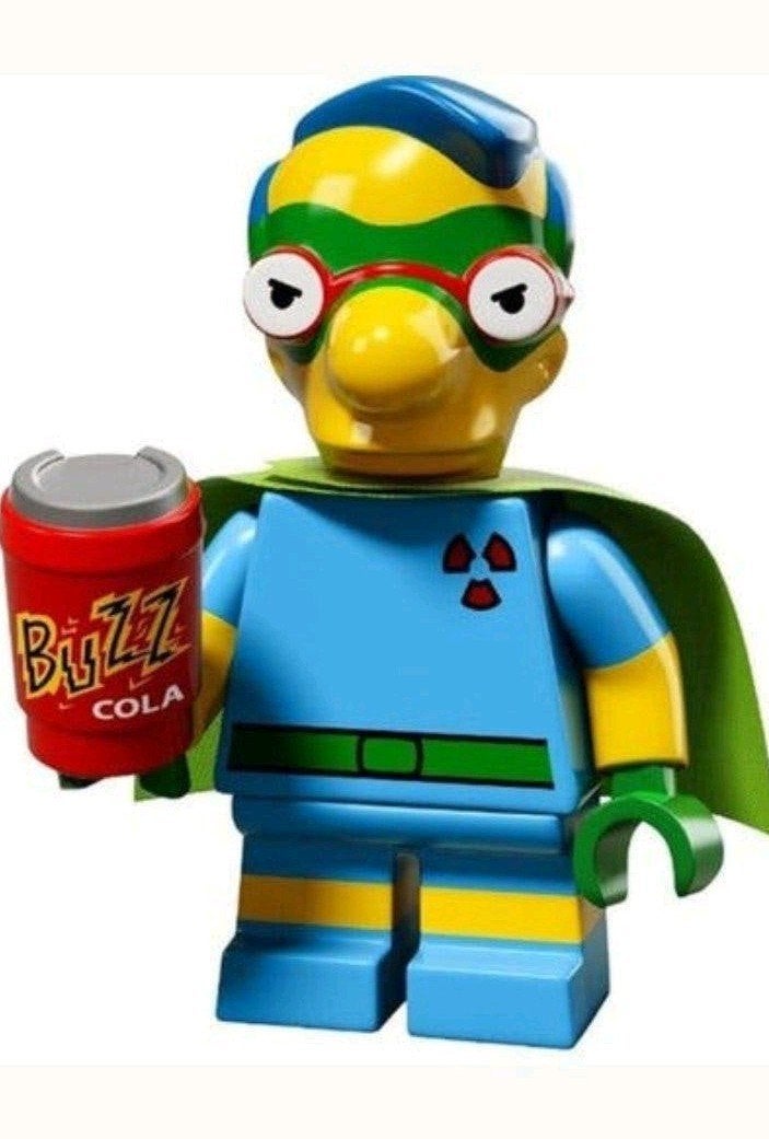 Lego Minifiguur Fallout Boy (Milhouse) met Buzz Cola, Ophalen of Verzenden, Zo goed als nieuw