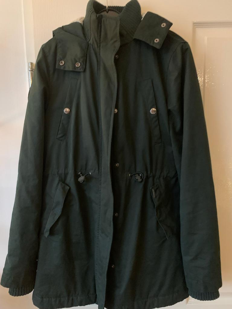 Superdry Microfibre Parka Jas - Donkergroen, Maat M, Ophalen of Verzenden, Zo goed als nieuw, Maat 38/40 (M), Groen