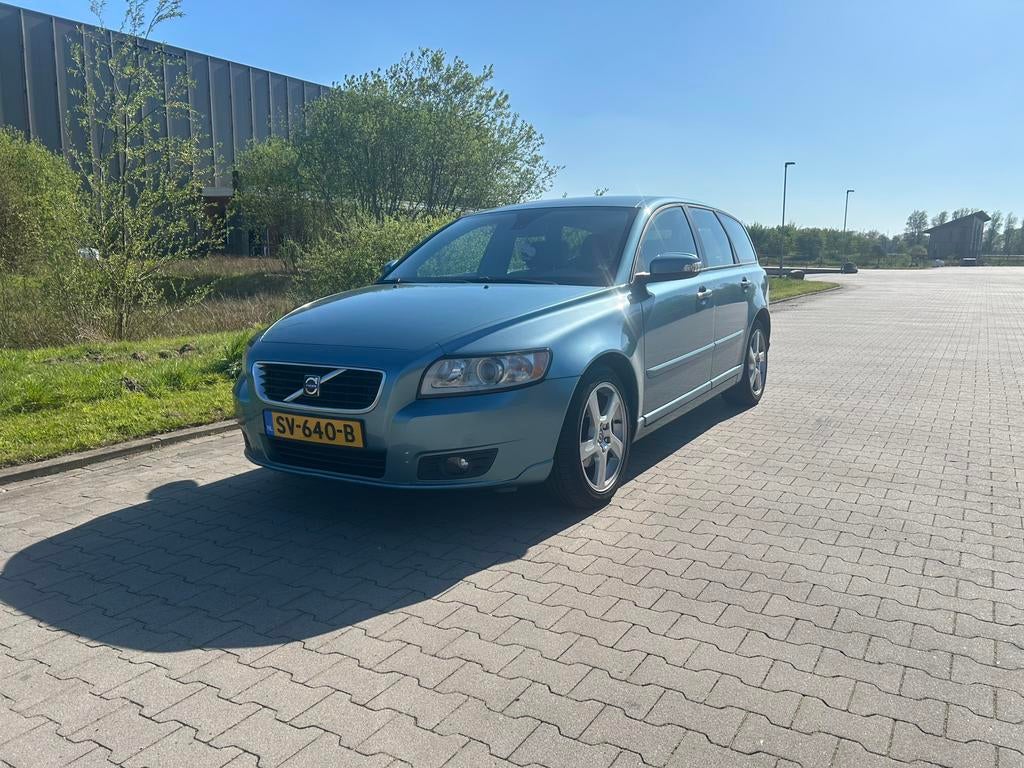 Volvo V50 1.8 Flexifuel 2008 Blauw, Voorwielaandrijving, 1272 kg, 125 pk, Zwart