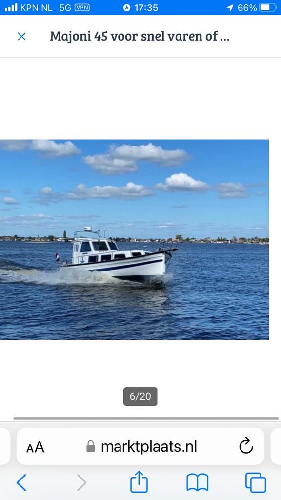Majoni 2007 polyester met Volvo Penta motor, Watersport en Boten, Motorboten en Motorjachten, Ophalen, Gebruikt