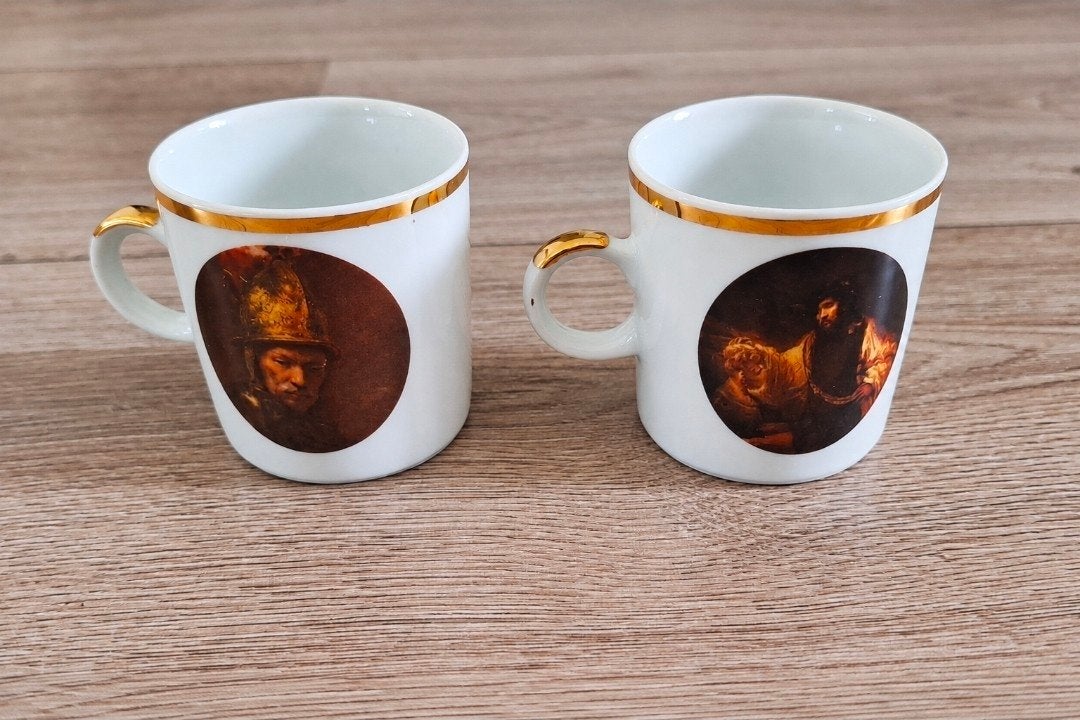 Vintage Tirschenreuth Bavaria Rembrandt kopjes set 2, Ophalen of Verzenden