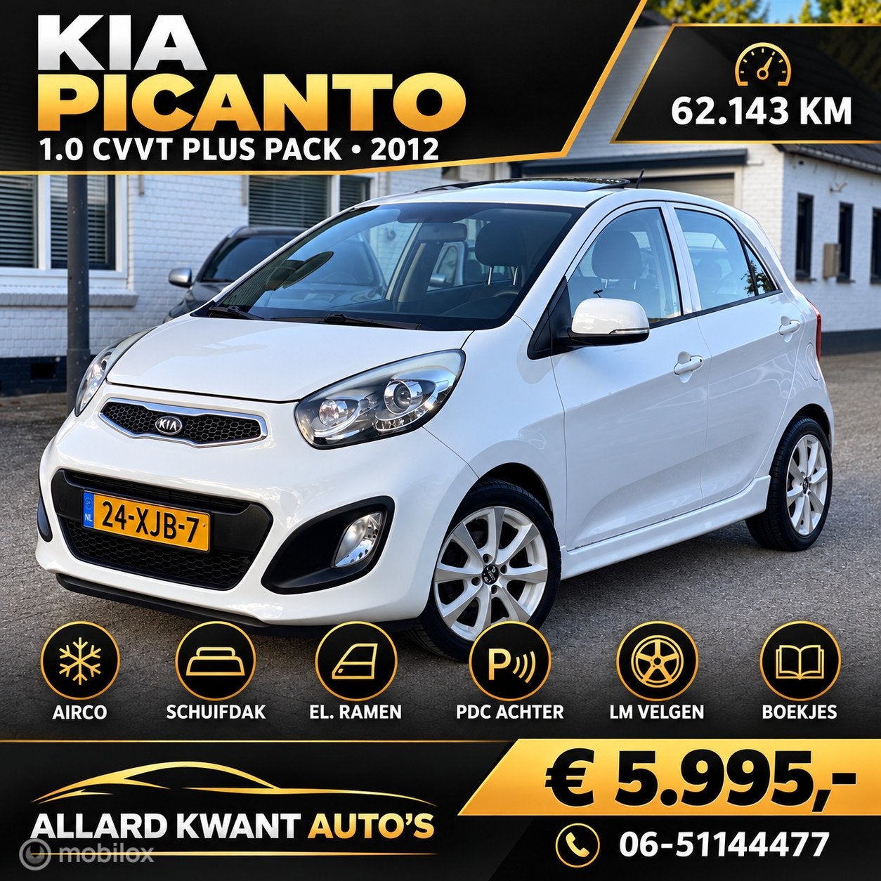Kia Picanto 1.0 CVVT Plus Pack / Airco / Schuif/kanteldak