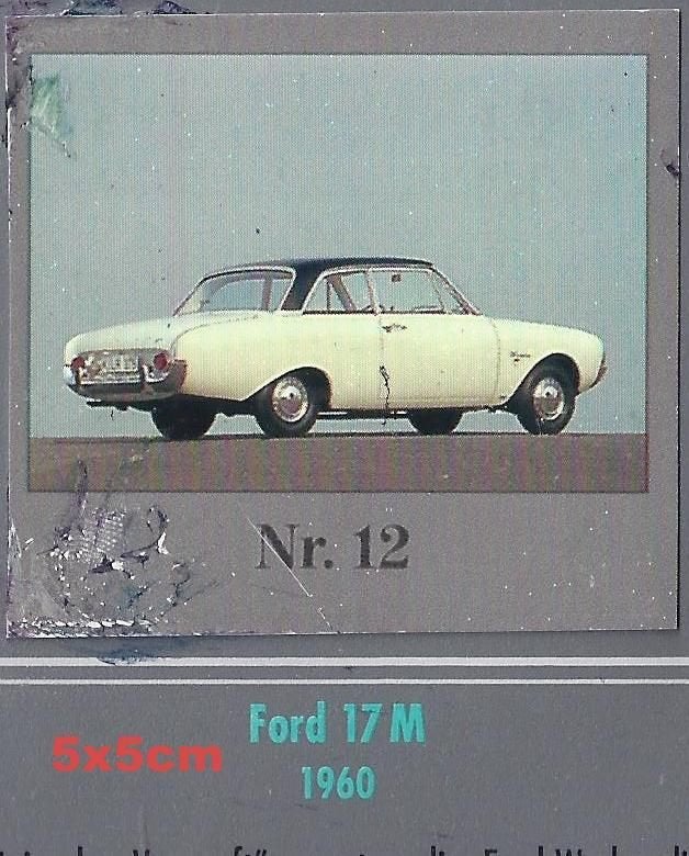 Vp25 autokaartje ford 17 m afmeting 5 x 5 cm, Ophalen of Verzenden, Zo goed als nieuw, Auto's