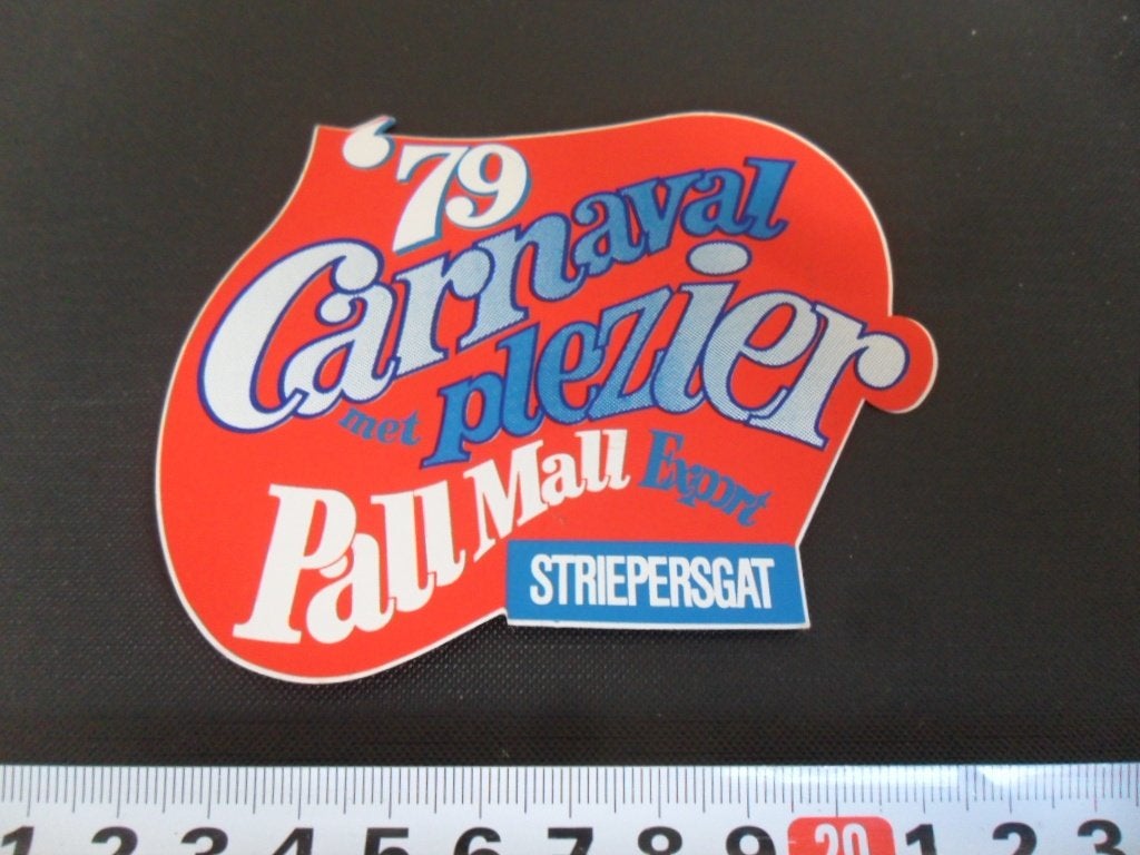 sticker Valkenswaard STRIEPERSGAT '79 Carnaval Pall Mall dx, Ophalen of Verzenden, Zo goed als nieuw