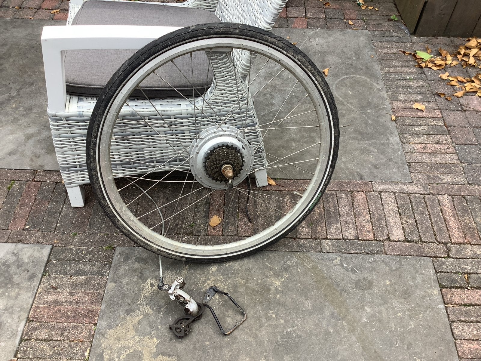 Elektrisch achterwiel Sparte met derailleur en bescherm kap, Gebruikt, Aluminium, Ophalen, Elektrische fiets