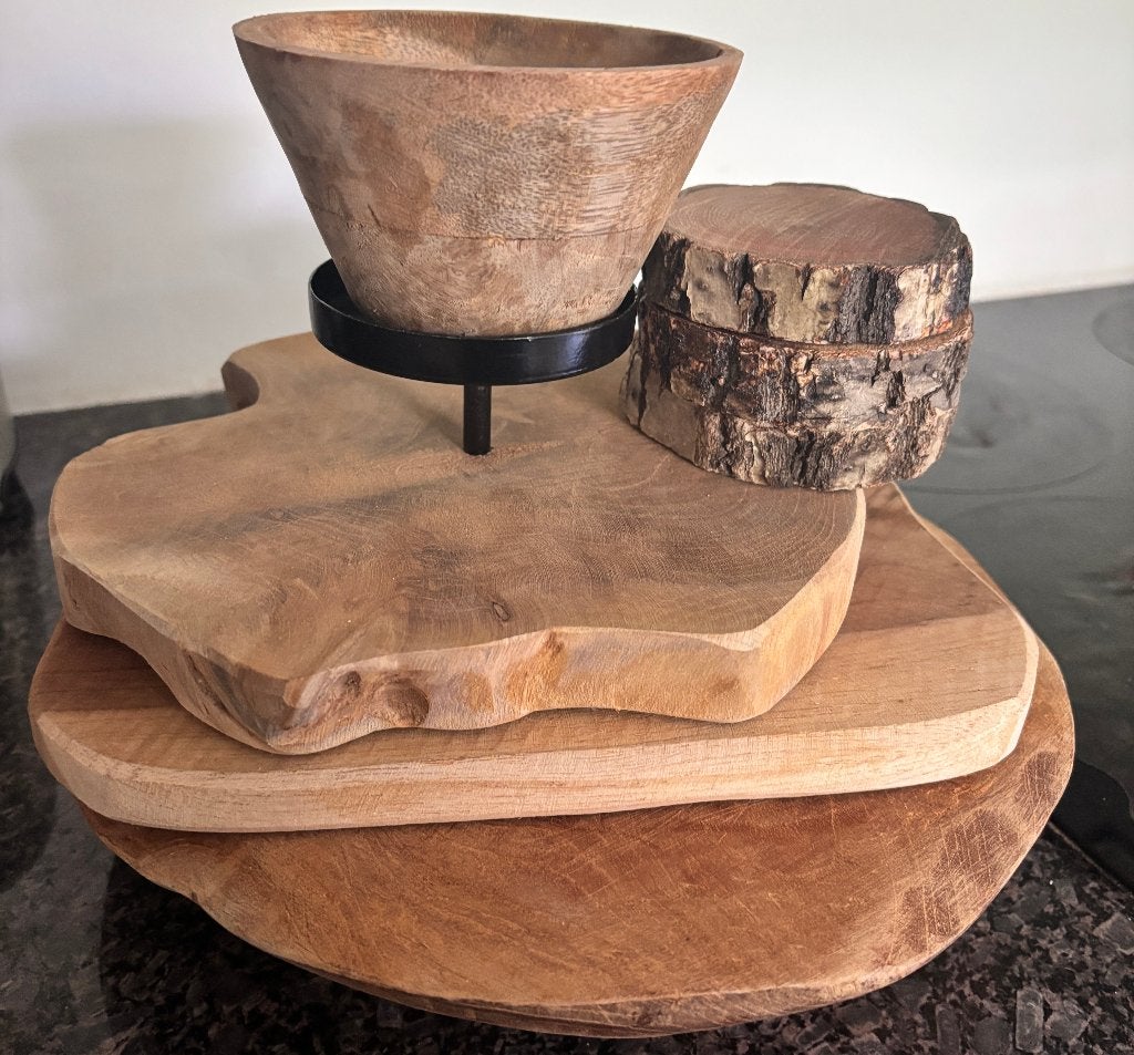 Natural Wooden Serving & Decoration Set – New, Verzenden, Nieuw, Overige stijlen