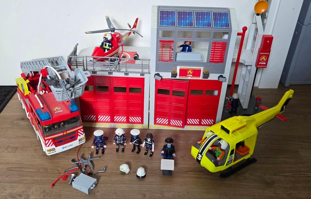 Playmobil Brandweerkazerne, Brandweerwagen & Ambulance Helik, Ophalen of Verzenden