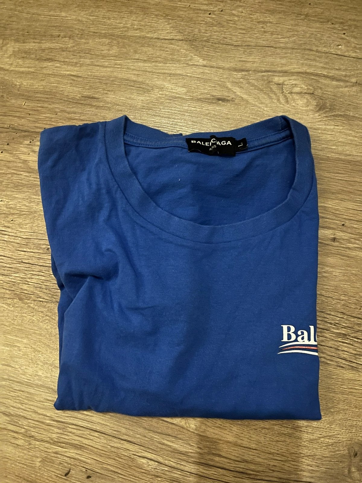 Mooi Balenciaga T-shirt, Ophalen of Verzenden, Gedragen, Maat 52/54 (L), Blauw