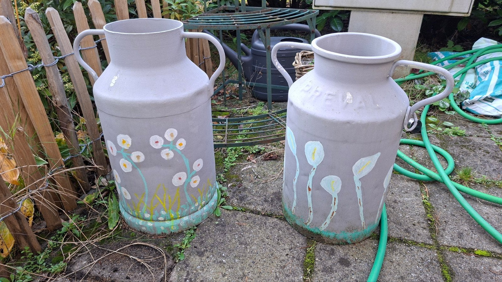 Set van 2 vintage melkbussen - decoratief, Antiek en Kunst, Ophalen