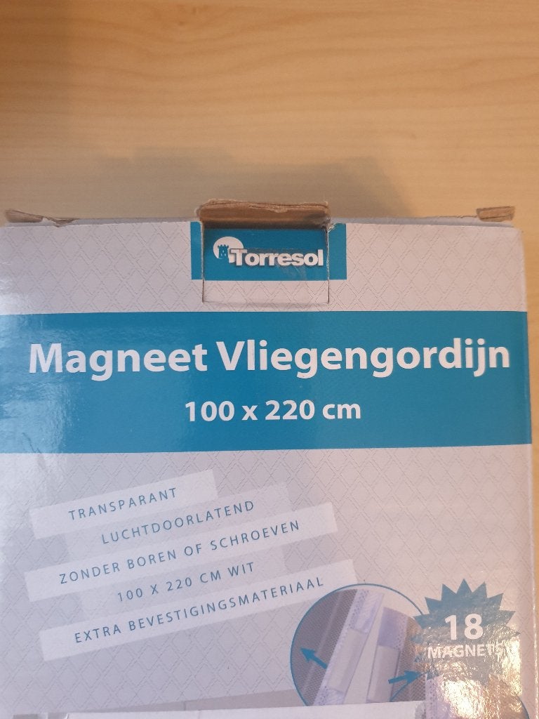 Magneet hordeur wit, Kunststof, 80 tot 100 cm, 215 cm of meer, Hordeur